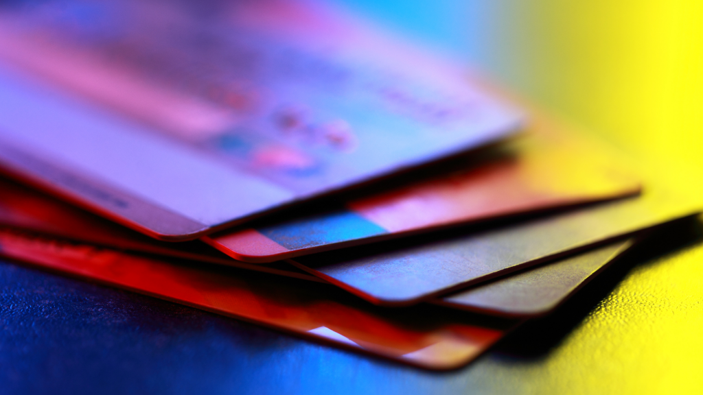 5 zero interest Credit cards stacked